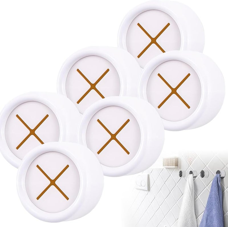 2025 Upgraded Stainless Steel Towel Hooks 6PCS White Wall Mounted For Kitchen And Bathroom - Image 1