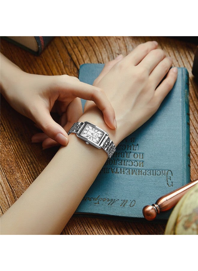 Julius Women'S Korean Style Retro Square Watch With Stainless Steel Strap, Quartz Ladies Watch In Silver Color Ja-1252A - Image 3