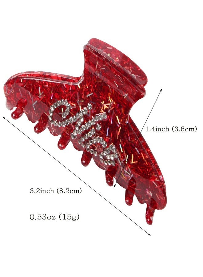 Cuizhiyu 3Pcs Christmas Hair Claw Clips for Women Girls Green Gold Hair Clips Cute Rhinestone Red Hair Claws Christmas Hair Accessories - Image 5