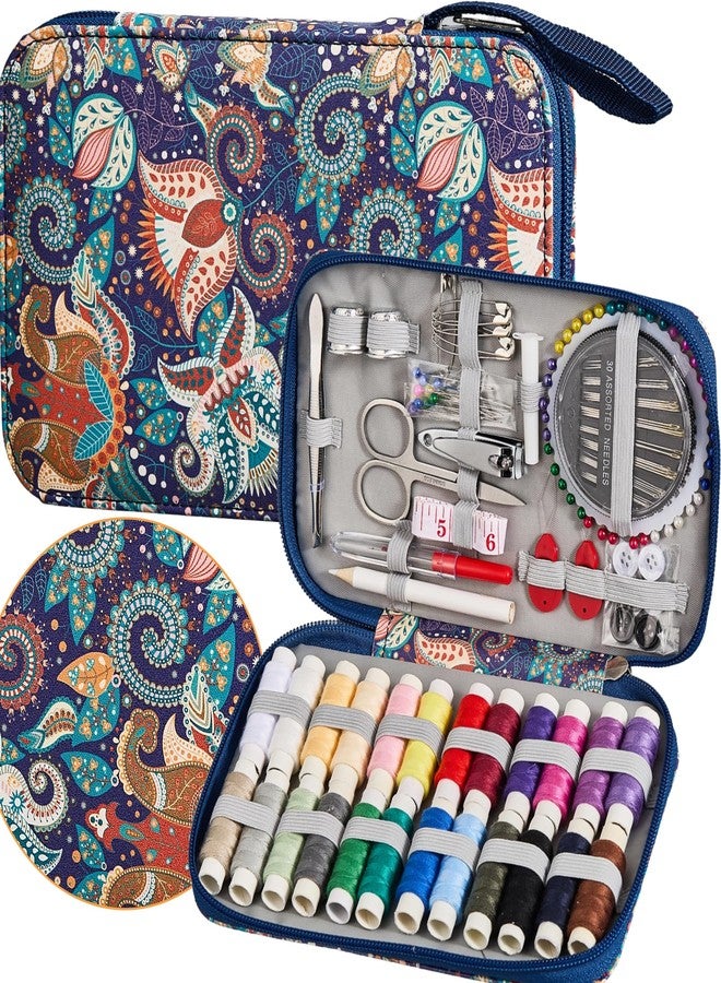 Bobode 130 PCS Paisley Printing Sewing Kit with All Sewing Supplies Accessories, Professional & Travel Sewing Set for Adults, Emergency Home Use - Image 1
