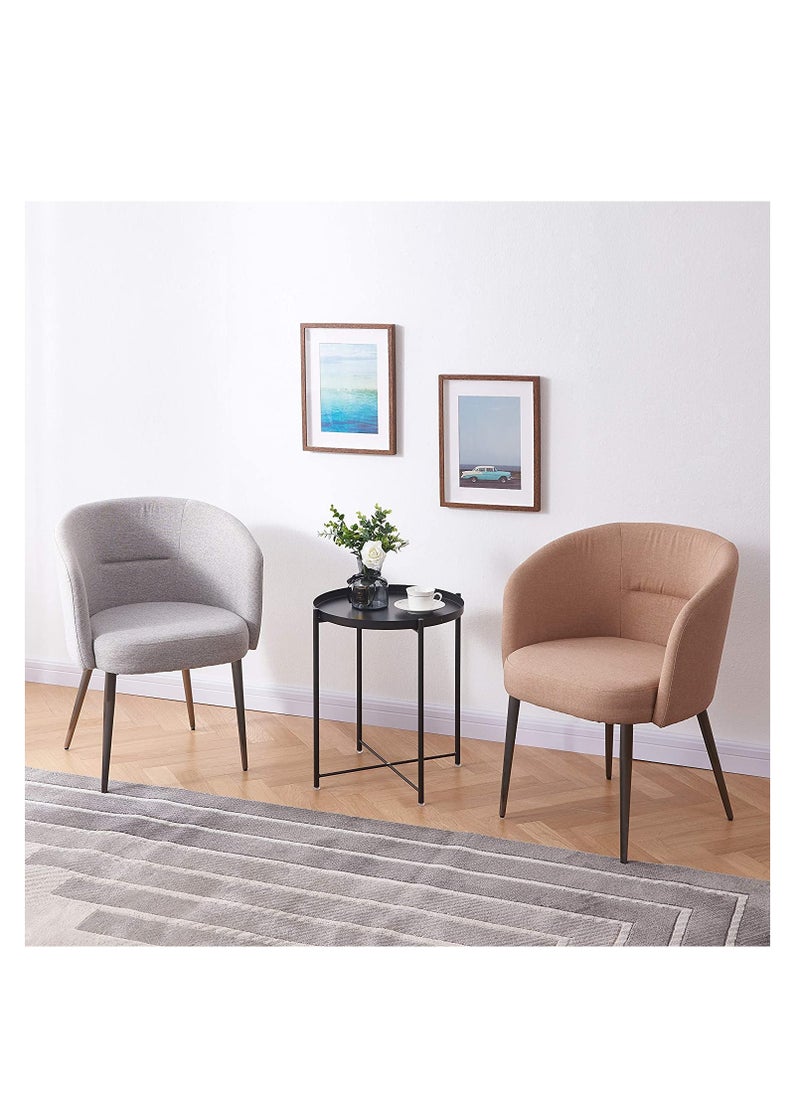 Generic Metal Tray End Table, Round Accent Coffee Side Table, Anti-Rust and Waterproof Outdoor Small Side Table, Indoor Modern Sofa Side Table Bedside Table for Living Room Bedroom Balcony (Black)  - Image 4