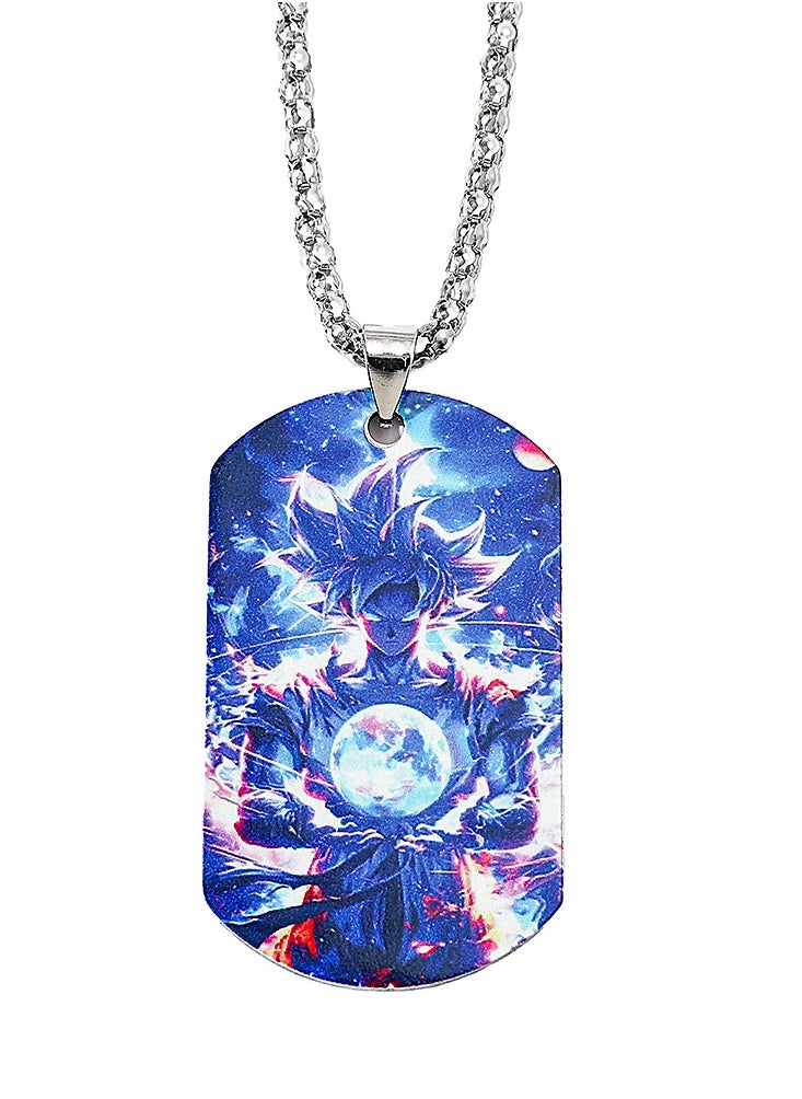 KUYING Dragon Ball Color Printed Stainless Steel Necklace 