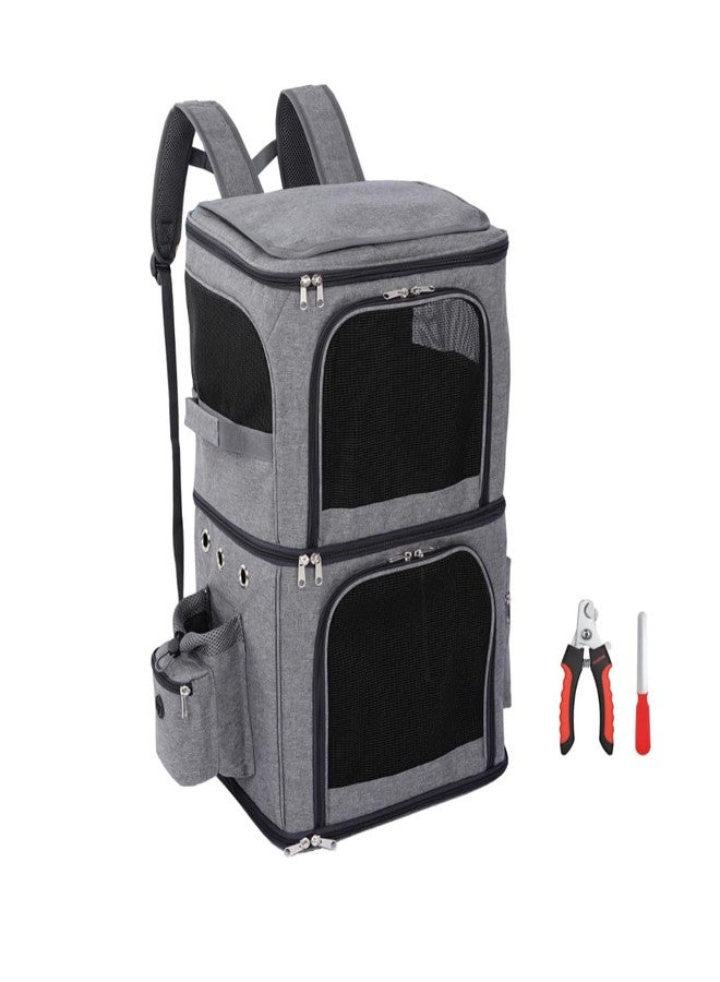 BloxBerry - Cat & Dog Pet Backpack Travel Carrier- Double Compartment Back Pack Bag for Hiking, Carrying Small Dogs or Large Kitty Cats - Image 1