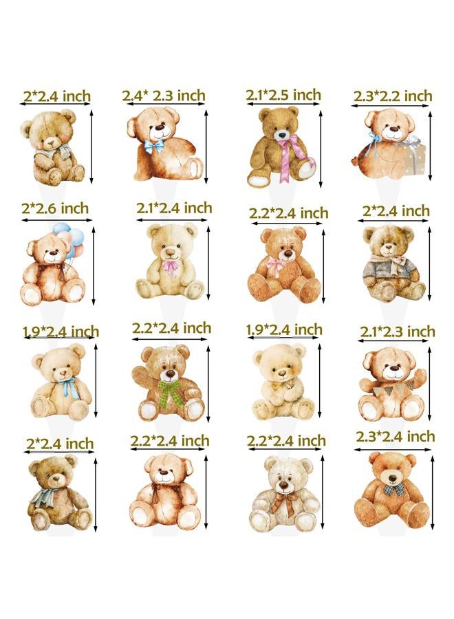 umoni Bear Baby Shower Decorations 48pcs Teddy Bear Cupcake Toppers Teddy Bear Baby Shower Decorations We Can Bearly Wait Cupcake Picks for Gender Reveal Theme Baby Shower Kids Birthday Party Supplies - Image 3