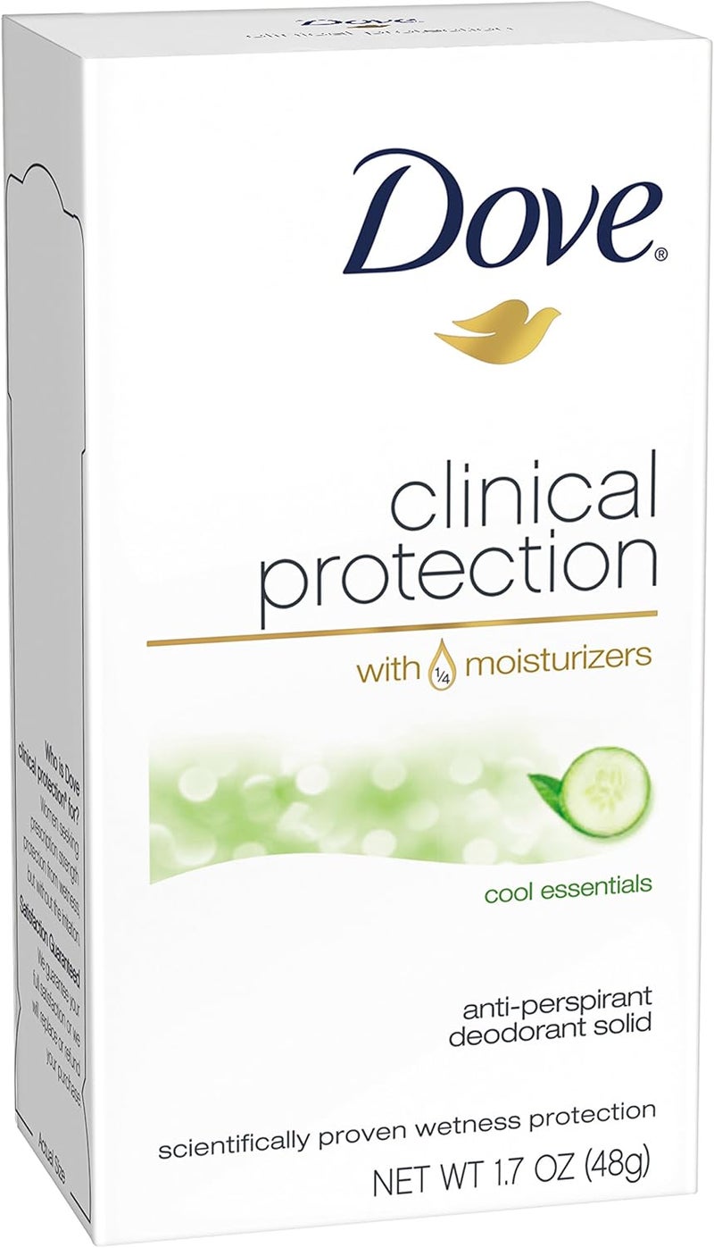 Dove Clinical Protection Antiperspirant Deodorant, Cool Essentials, 1.7 Ounce - Image 1