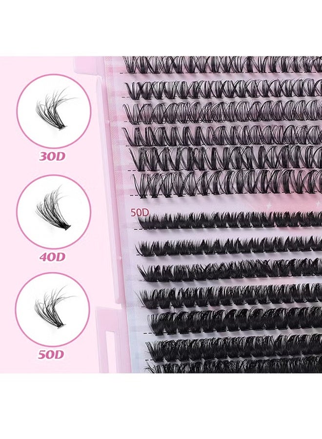 Jamal DIY Cluster Eyelash Extension Kit – 640 Lash Clusters, 9–16mm Mixed Lengths, Natural Curl Individual Lashes, Segmented False Eyelashes for Full & Thick Look - Image 3
