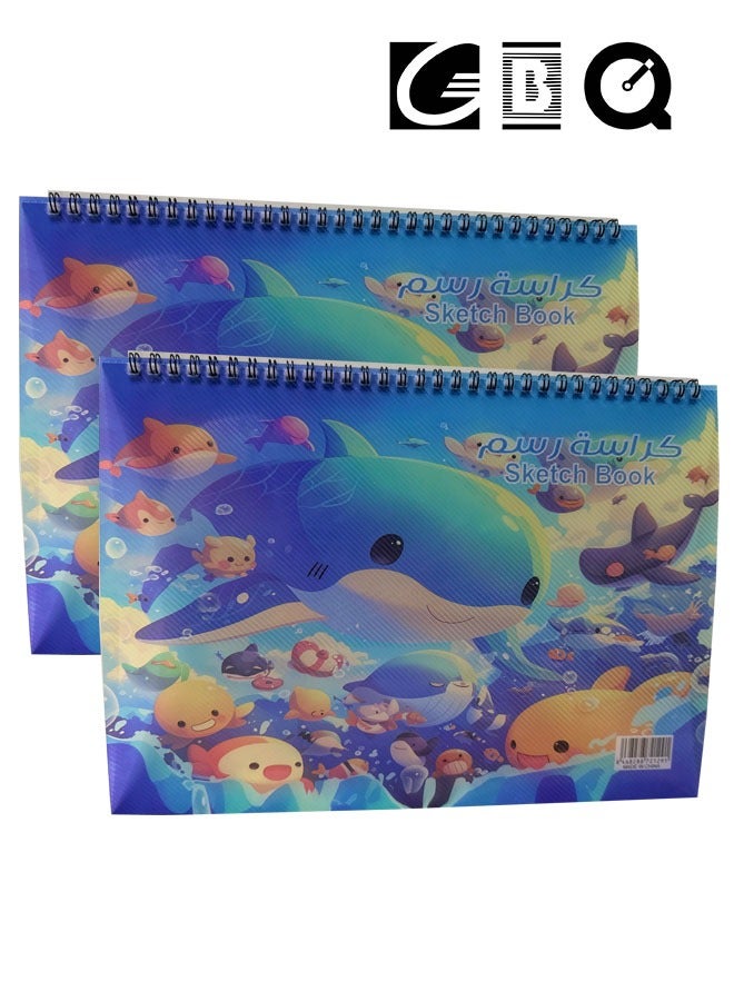 GBQ 2PCS B5(18*26cm) Sketchbook 15Sheets/Book A Total Of 30 Pages Spiral Bound Hardcover Art Book - Image 1