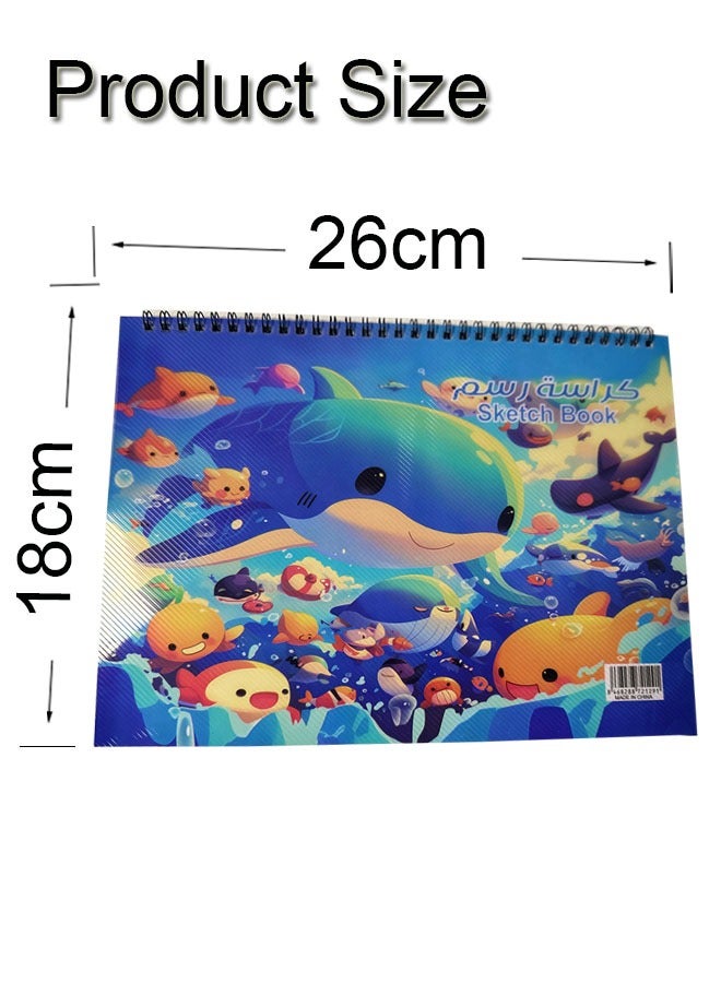 GBQ 2PCS B5(18*26cm) Sketchbook 15Sheets/Book A Total Of 30 Pages Spiral Bound Hardcover Art Book - Image 2