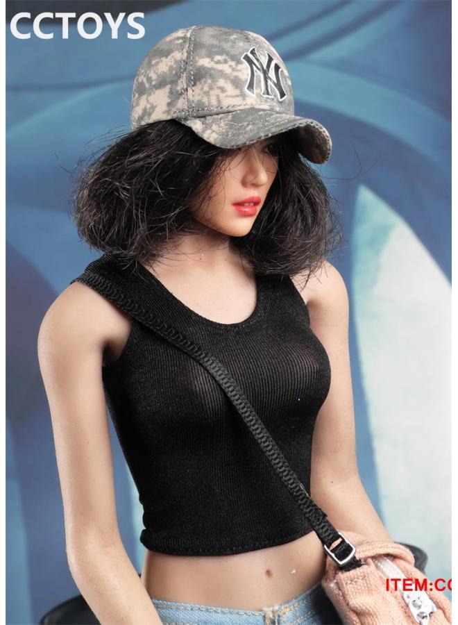 Spot CCTOYS 1/6 Female Soldier Hat CC013 Trend Leisure Sports Cold Cap Cap Baseball Cap-Color:CC013E Black Gold - Image 4