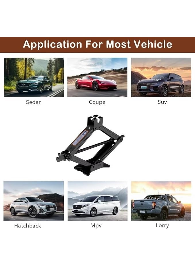 Car Jack Set 2 Ton – Heavy-Duty Scissor Lift with Effort-Saving Ratchet Handle – Portable Emergency Tire Change Tool for Daily Use - Image 5