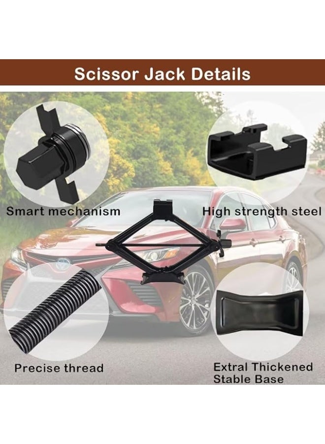 Car Jack Set 2 Ton – Heavy-Duty Scissor Lift with Effort-Saving Ratchet Handle – Portable Emergency Tire Change Tool for Daily Use - Image 2
