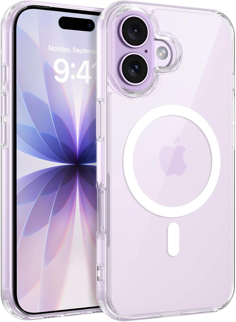 Magnetic Case for iPhone 17, Compatible with Mag Safe Transparent Not-Yellowing Cover Non-Slip Grip Shockproof Magnetic Clear Phone Case, 6.3", Transparent - Image 1