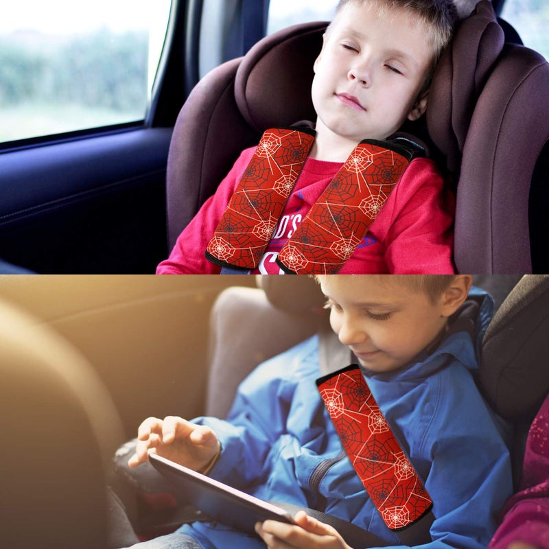 SLEILIN Spider Seat Belt Cover For Kids  Seat Belt Pad For Boys  Car Seat Straps Shoulder Pads For Kids  Kid'S Seat Belt Cushion  Shoulder Strap Pad  1 Piece(Red) - Image 4