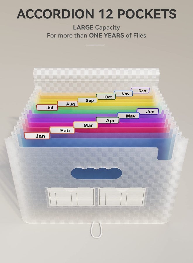 ABC life 12-Pocket Accordion File Organizer, Expandable File Folder with Colorful A-Z Tabs, Portable Bill & Receipt Organizer, Desktop Letter/A4 Document Storage for Home & Office-Blue - Image 2