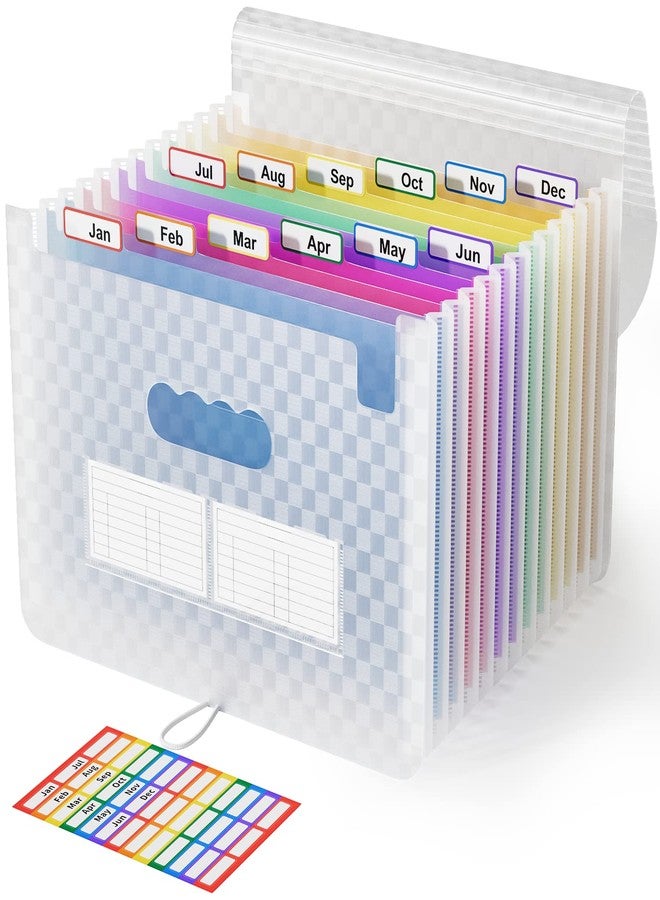 ABC life 12-Pocket Accordion File Organizer, Expandable File Folder with Colorful A-Z Tabs, Portable Bill & Receipt Organizer, Desktop Letter/A4 Document Storage for Home & Office-Blue - Image 1