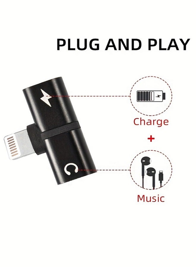 2-In-1 Lightning Earphone And Charger Connector With Black  - Image 4