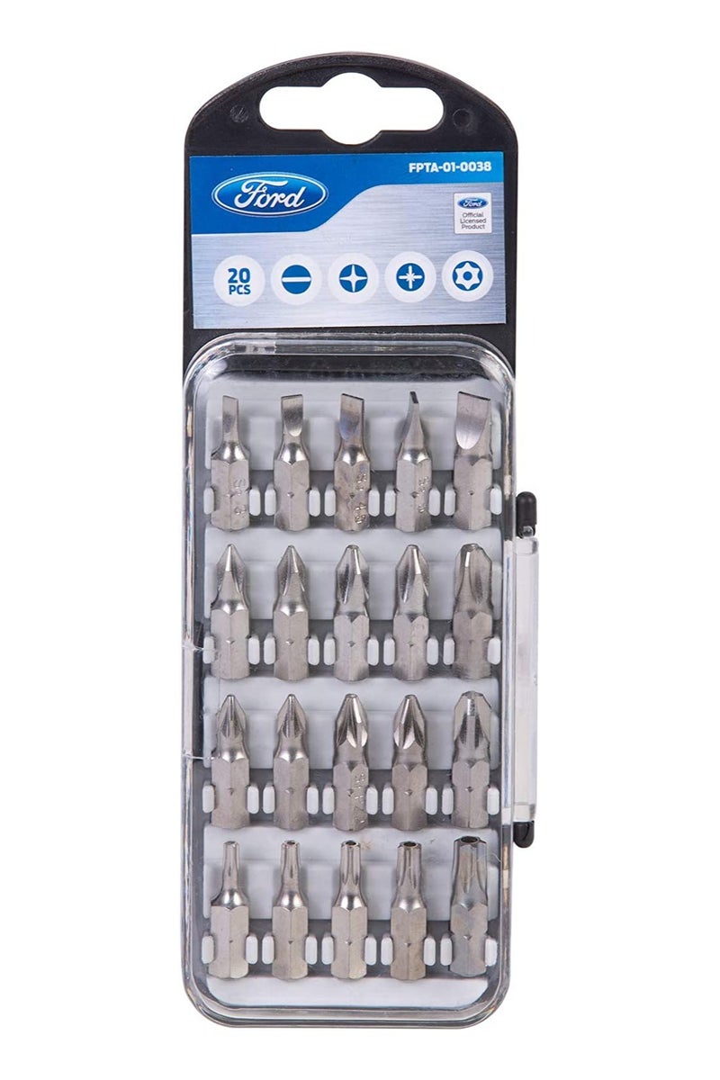 Ford Ford Tools S2 Screwdriving Bits Set, 25 Mm, Fpta-01-0038, 20 Pieces - Image 1