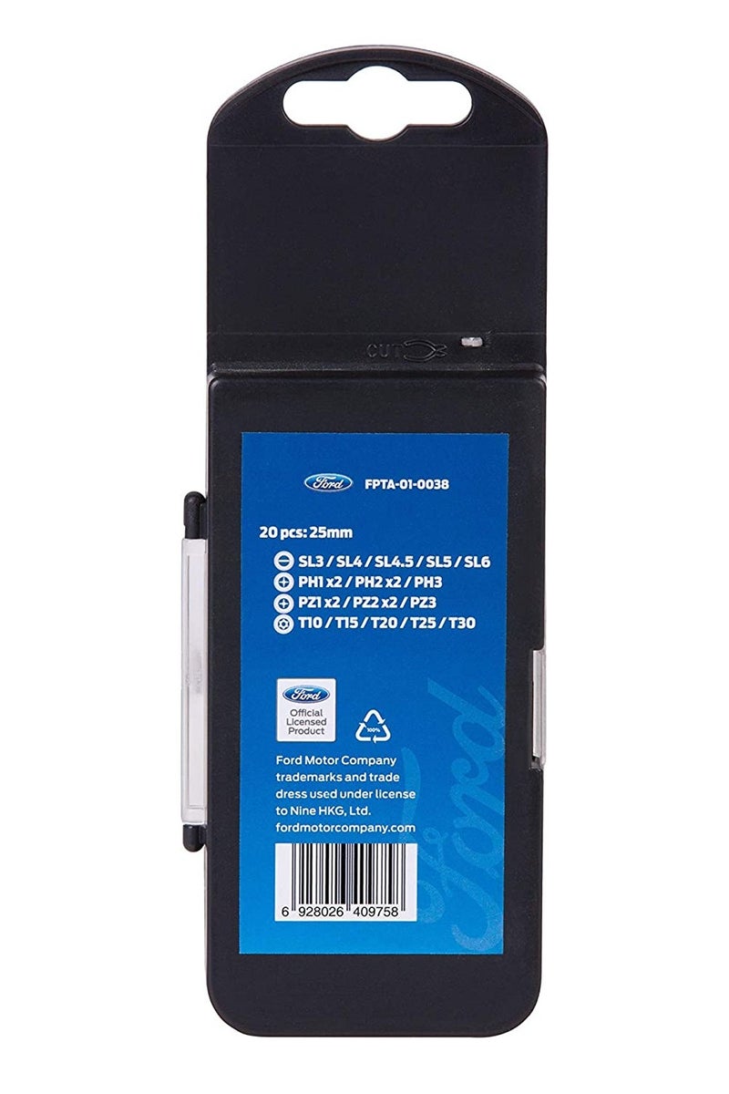 Ford Ford Tools S2 Screwdriving Bits Set, 25 Mm, Fpta-01-0038, 20 Pieces - Image 3