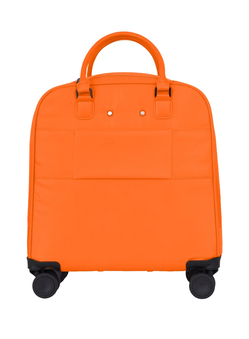 PARAJOHN Parajohn SunGlide 18-Inch Cabin Pilot Case Nylon Trolley Bag | Carry On Luggage Suitcase for Men & Women | Small Cabin Suitcase for Travel with Combination Lock & 8 Spinner Wheels - Orange