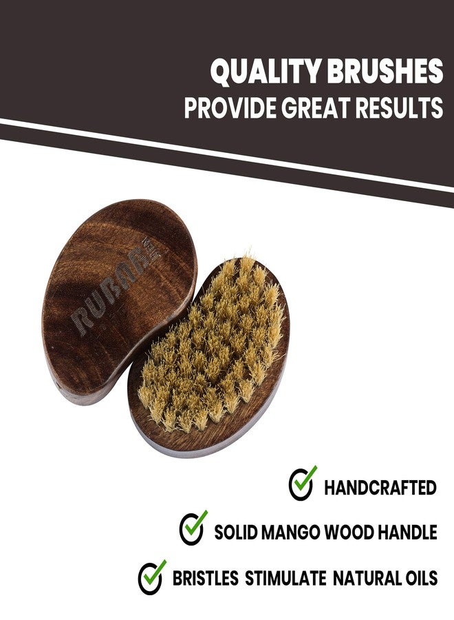 RUBAB MEN 100% Boar Bristle Beard Brush: Travel-Friendly, Premium Wood Handle & Hand-crafted in India | Ideal for Daily Beard Use - Image 4
