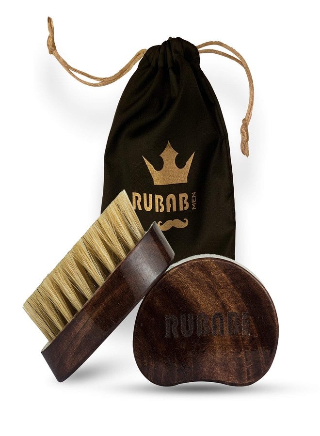 RUBAB MEN 100% Boar Bristle Beard Brush: Travel-Friendly, Premium Wood Handle & Hand-crafted in India | Ideal for Daily Beard Use - Image 1