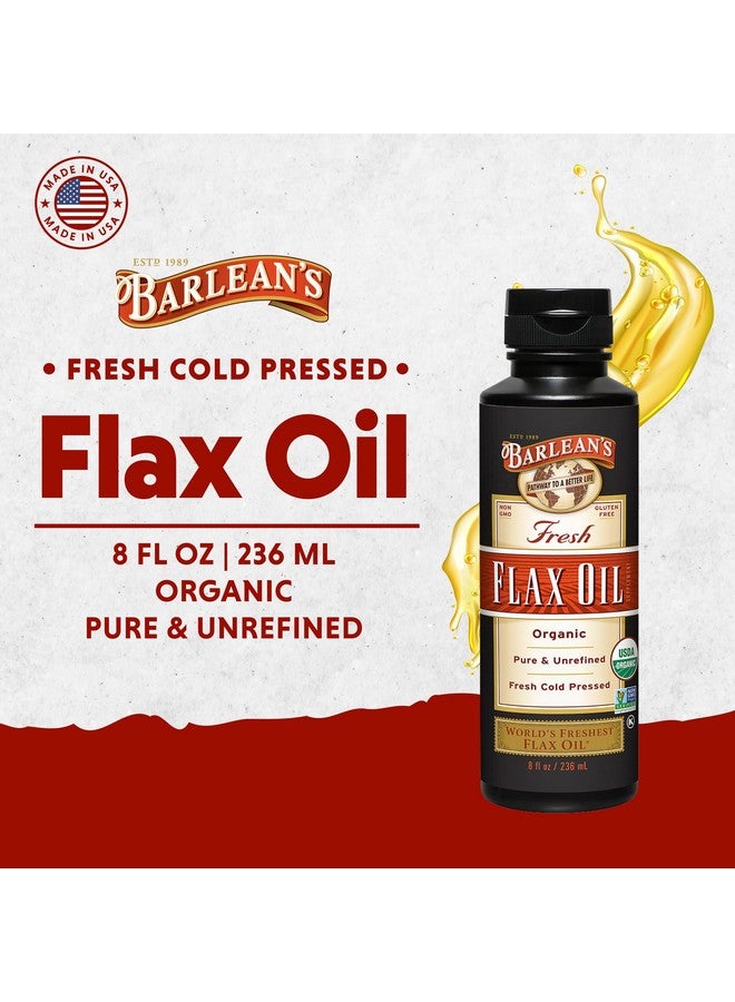 Barlean's Organic Flaxseed Oil Liquid from Fresh Cold Pressed Flax Seeds, 7,640mg ALA Omega 3 Fatty Acid Supplement for Skin and Hair Care, Vegan & Gluten Free, 8 oz - Image 2