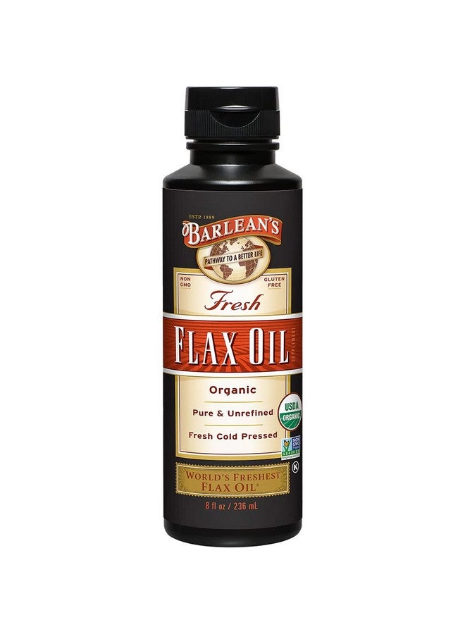 Barlean's Organic Flaxseed Oil Liquid from Fresh Cold Pressed Flax Seeds, 7,640mg ALA Omega 3 Fatty Acid Supplement for Skin and Hair Care, Vegan & Gluten Free, 8 oz - Image 1