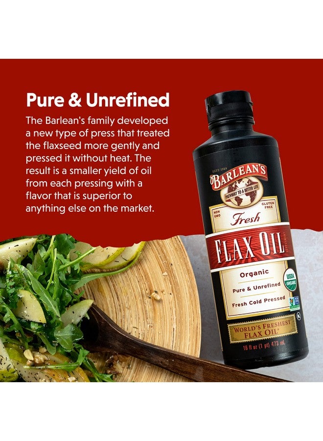 Barlean's Organic Flaxseed Oil Liquid from Fresh Cold Pressed Flax Seeds, 7,640mg ALA Omega 3 Fatty Acid Supplement for Skin and Hair Care, Vegan & Gluten Free, 8 oz - Image 4
