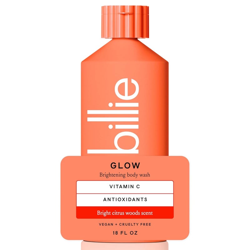 Billie Glow Brightening Womens Body Wash 18 fl oz Bright Citrus Woods Scent Vegan Cruelty Free - Image 1