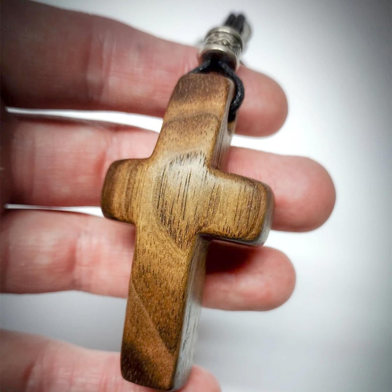 Yookin 2 PCS Cross My Heart | Encouragement Gift Wooden Cross Key Chain Fingertip Stress Relief Gifts Pocket Small Cross Christmas Gift Handheld Wooden Cross Key Chain - Image 4