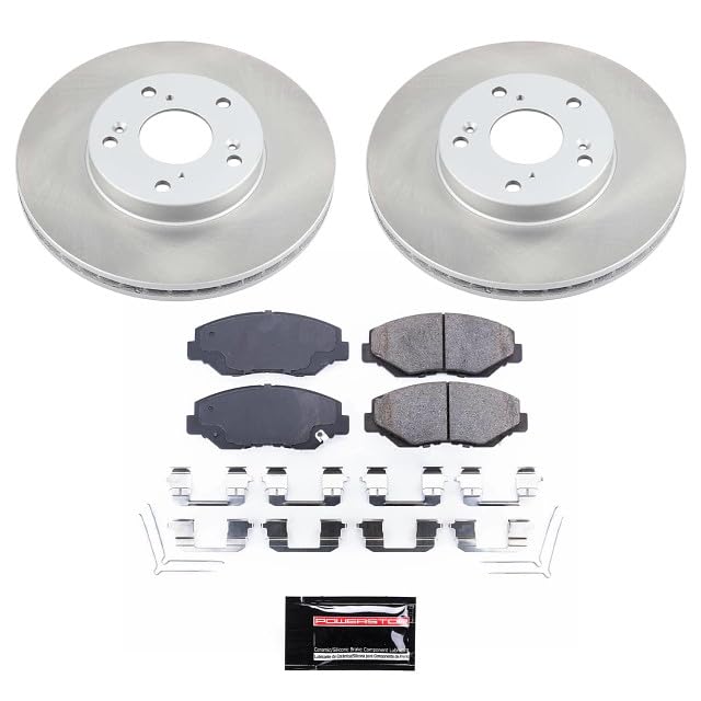 POWERSTOP Power Stop KOE1043 Front Autospecialty OE Replacement Brake Rotors and Ceramic Brake Pads Kit For Acura ILX Honda Accord Civic CR-V Element [Model Specific - Check Fitment] - Image 2