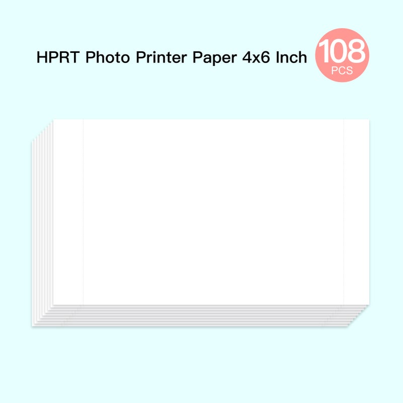 HPRT Photo Printer Supplies Set 2pcs Color Ink Cartridge & 108 Sheets Photo Paper 4x6 Inch Compatible with CP4000L Portable Color Photo Printer - Image 4