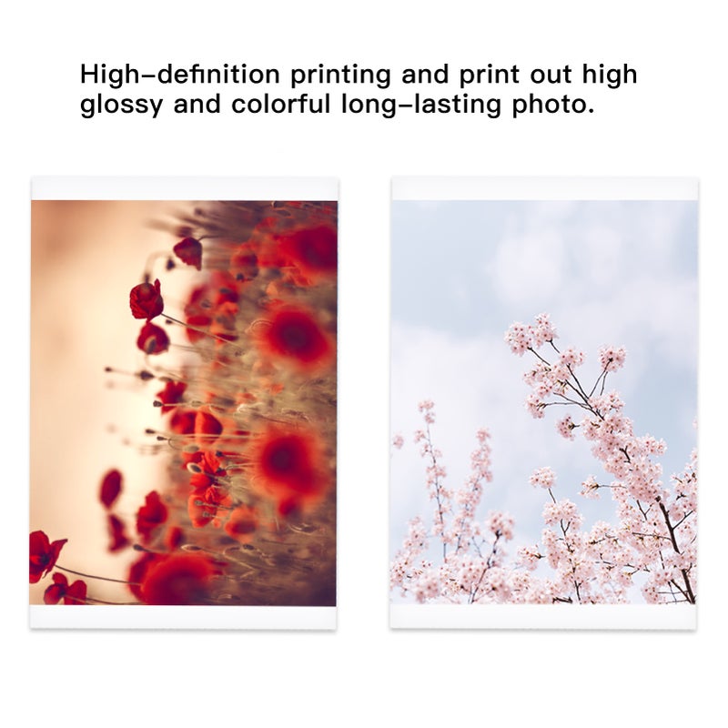 HPRT Photo Printer Supplies Set 2pcs Color Ink Cartridge & 108 Sheets Photo Paper 4x6 Inch Compatible with CP4000L Portable Color Photo Printer - Image 5