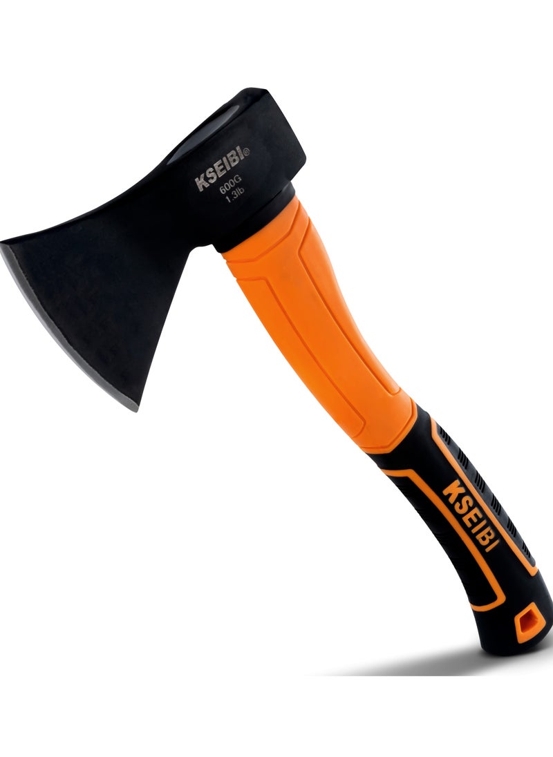 KSEIBI Axe With Fiberglass Handle, Hand Axe, with Strong Handle and Anti-Slip Grip., Perfect for Camping, Hiking, Woodworking, Wood Cutting Ax, Splitting, Felling, Camping and Pack.  - Image 1