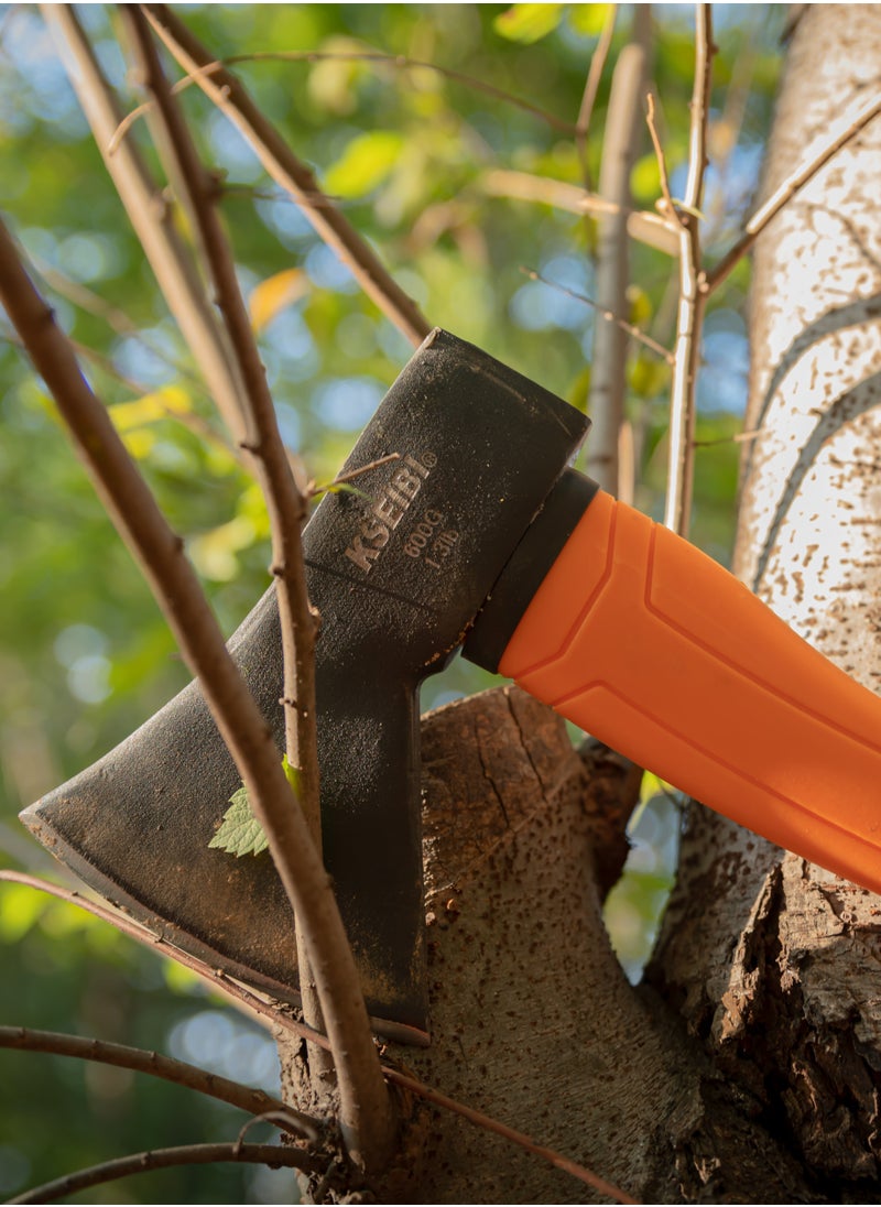 KSEIBI Axe With Fiberglass Handle, Hand Axe, with Strong Handle and Anti-Slip Grip., Perfect for Camping, Hiking, Woodworking, Wood Cutting Ax, Splitting, Felling, Camping and Pack.  - Image 5