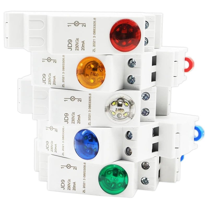 Din Rail Mount LED Signal Lamp 24V Orange AC DC Pilot Light Indicator - Image 5