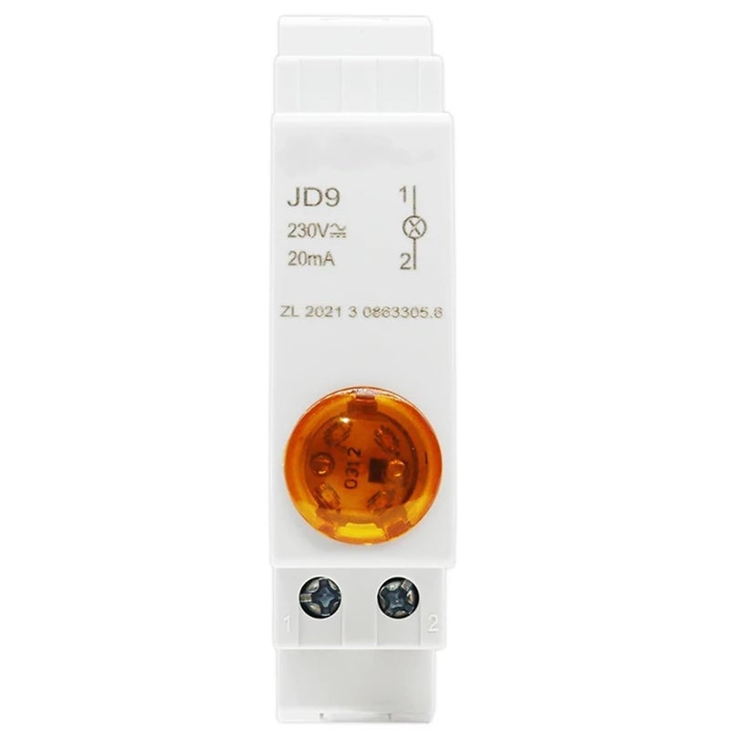 Din Rail Mount LED Signal Lamp 24V Orange AC DC Pilot Light Indicator - Image 2