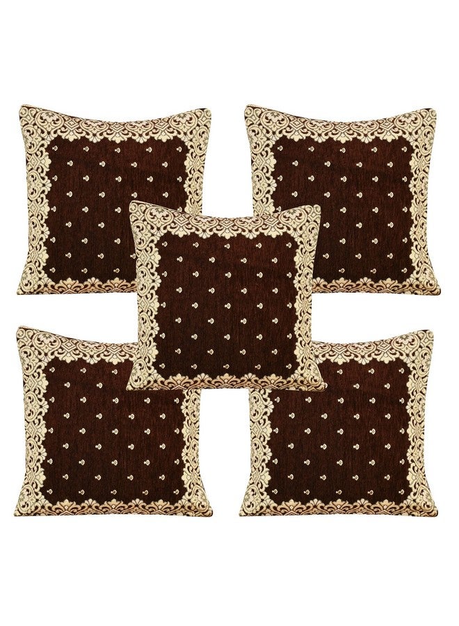 SAWNA HOMES Premium 5 Seater Printed Sofa Cover Set with Cushion +Table Covers, 3,1,1 Seater 10 Pieces Sofa Back Slip Panels, Single Seater,Coffee (Pack of 12) - Image 3