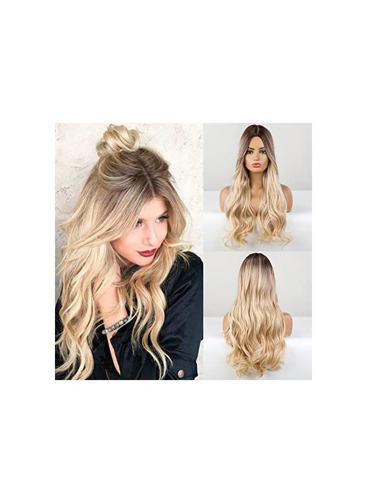 Middle Part Long Wave Fashion Wig Nature Heat Resistant Synthetic Fiber for Women Party Cosplay Costume Daily Wig (Blonde) - pzsku/Z6ACE30403D2841B2EBABZ/45/_/1720263121/54efb14f-8e6f-4771-91df-f877b85be709