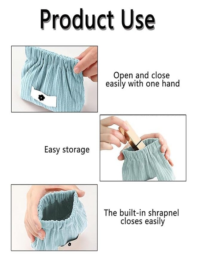 Bindex Portable Corduroy Storage Bag,Corduroy Elastic Hair Tie Organizer,Mini Cosmetic Bag for Women, Corduroy Storage Pouch for Lipstick,Jewelry,Coin Purse Organizer (4) - Image 2