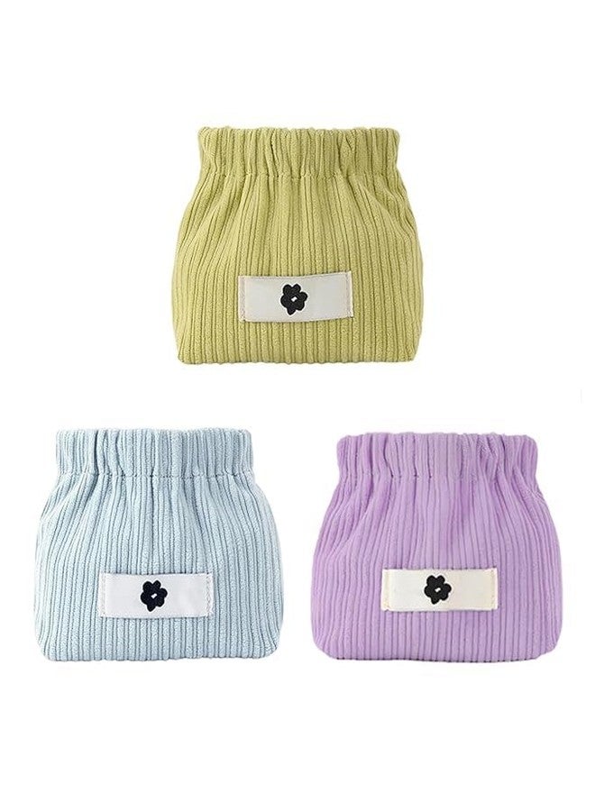 Bindex Portable Corduroy Storage Bag,Corduroy Elastic Hair Tie Organizer,Mini Cosmetic Bag for Women, Corduroy Storage Pouch for Lipstick,Jewelry,Coin Purse Organizer (4) - Image 1