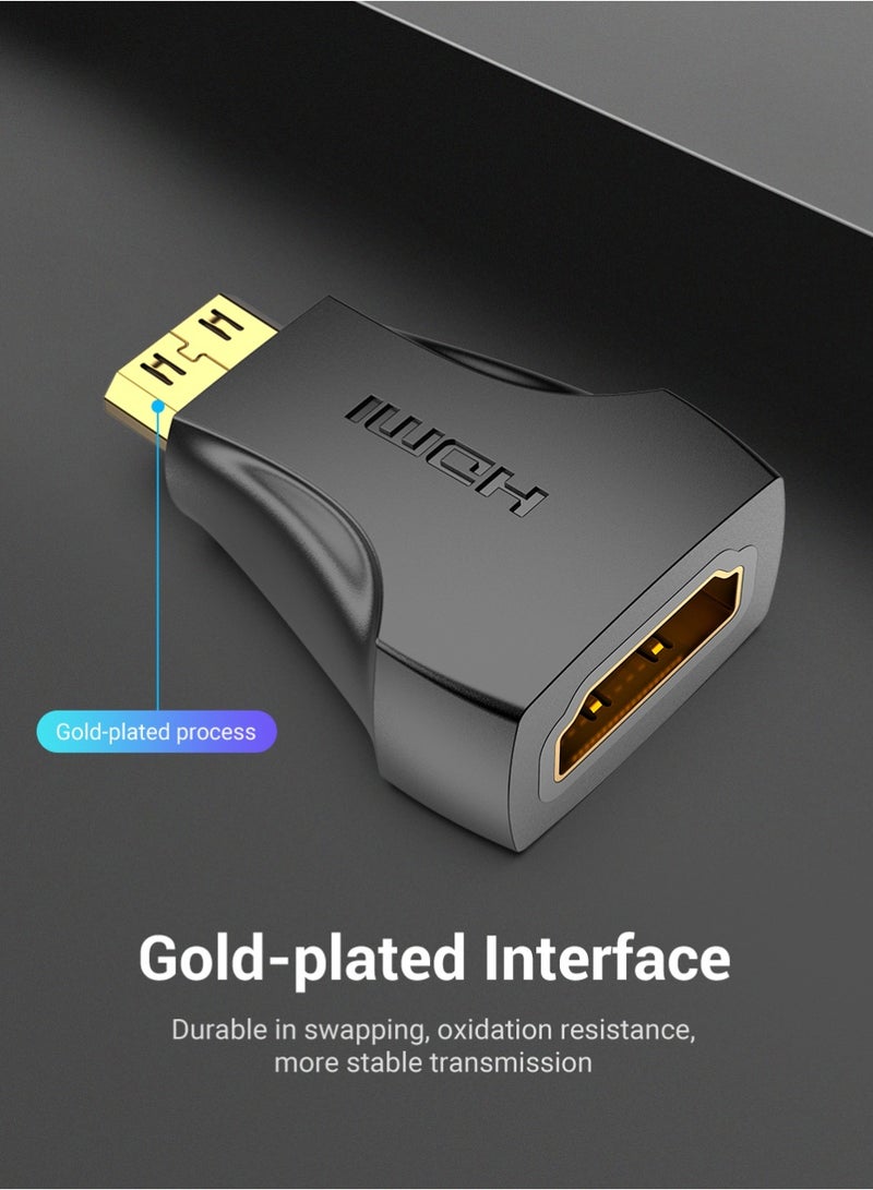 VENTION Mini HDMI Male to HDMI Female Adapter Black Model # AISB0 - Image 4