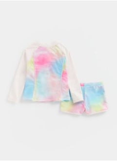 Tie Dye Sunsafe Rash Vest and Shorts