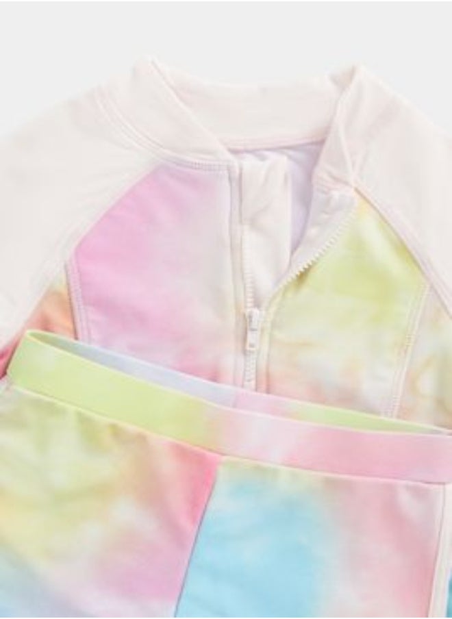 mothercare - Tie Dye Sunsafe Rash Vest and Shorts - Image 1