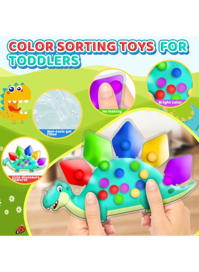 general 2PC Dinosaur Color Sorting Sensory Toys, Montessori Toys for Toddler Fine Motor Skill Game Learning Activities Quiet Calm Down Fidgets for Classroom Stocking Stuffers for 3 4 5 Year Old Boy Travel Toy - Image 3