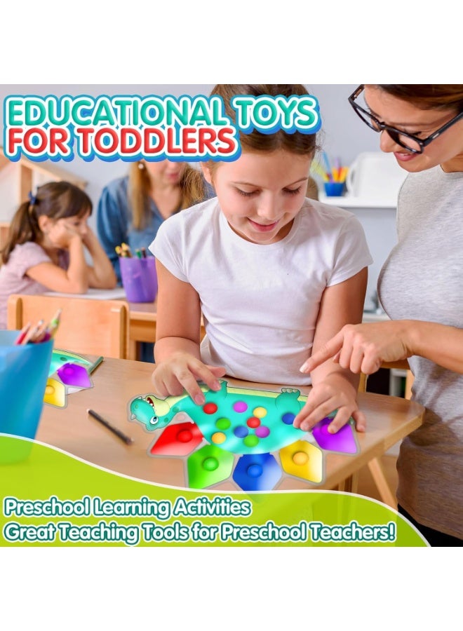 general 2PC Dinosaur Color Sorting Sensory Toys, Montessori Toys for Toddler Fine Motor Skill Game Learning Activities Quiet Calm Down Fidgets for Classroom Stocking Stuffers for 3 4 5 Year Old Boy Travel Toy - Image 4