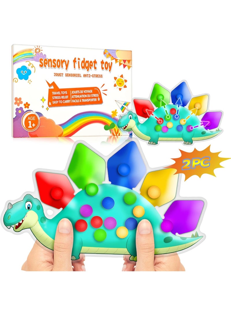general 2PC Dinosaur Color Sorting Sensory Toys, Montessori Toys for Toddler Fine Motor Skill Game Learning Activities Quiet Calm Down Fidgets for Classroom Stocking Stuffers for 3 4 5 Year Old Boy Travel Toy - Image 1