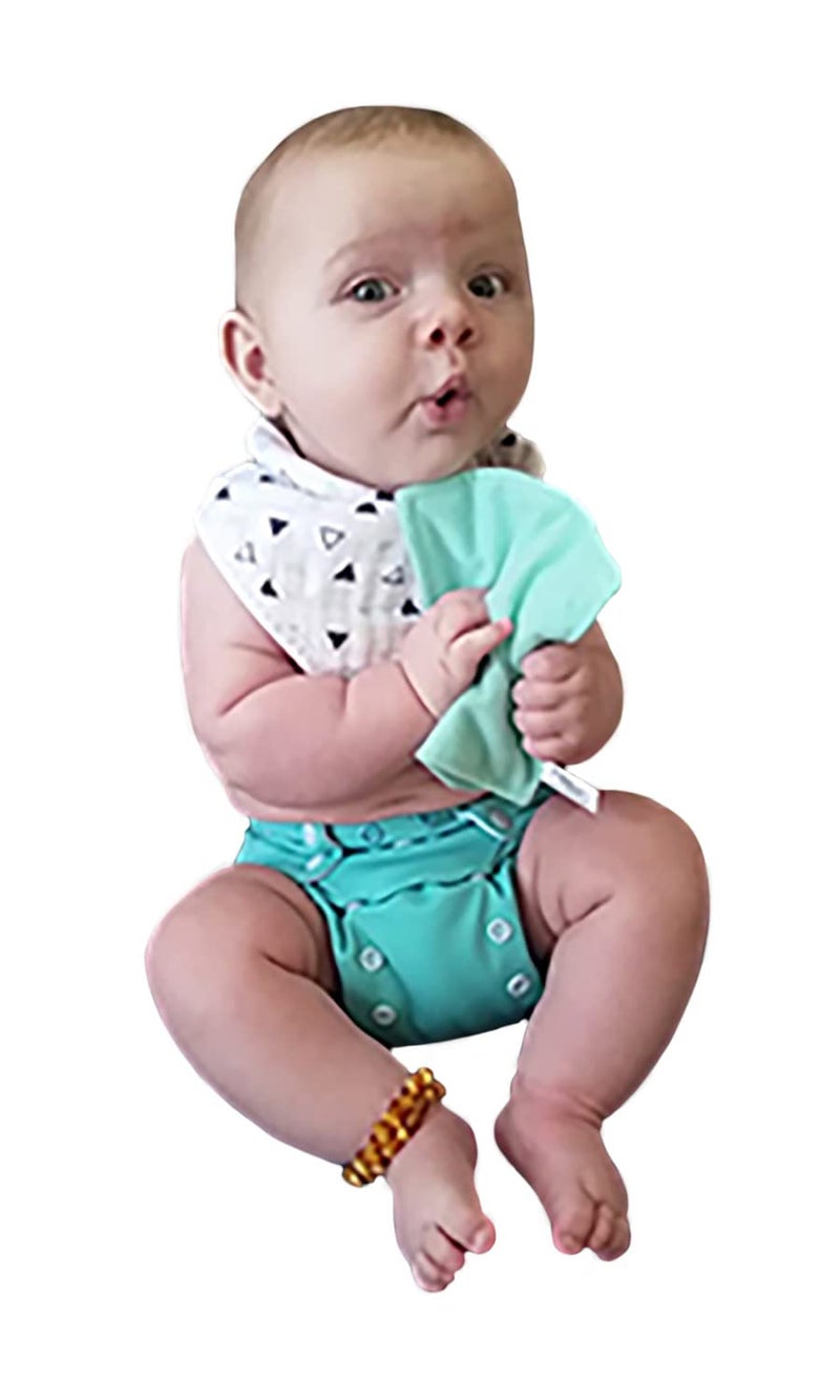 Baby Paper Original Baby Paper - Crinkle Teether and Sensory Toy for Babies and Infants | Turquoise Zig Zag | Non-Toxic, Washable | Great for Baby Showers - Image 2