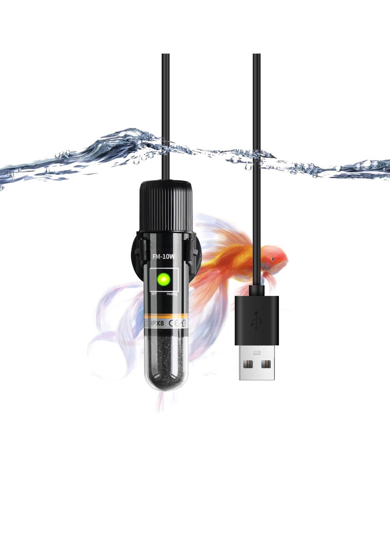SYOSI Mini Betta Heater with Digital Display, 10W 15W Submersible Fish Tank Heater, USB Powered, Suitable for Aquariums up to 1 Gallon  - Image 1