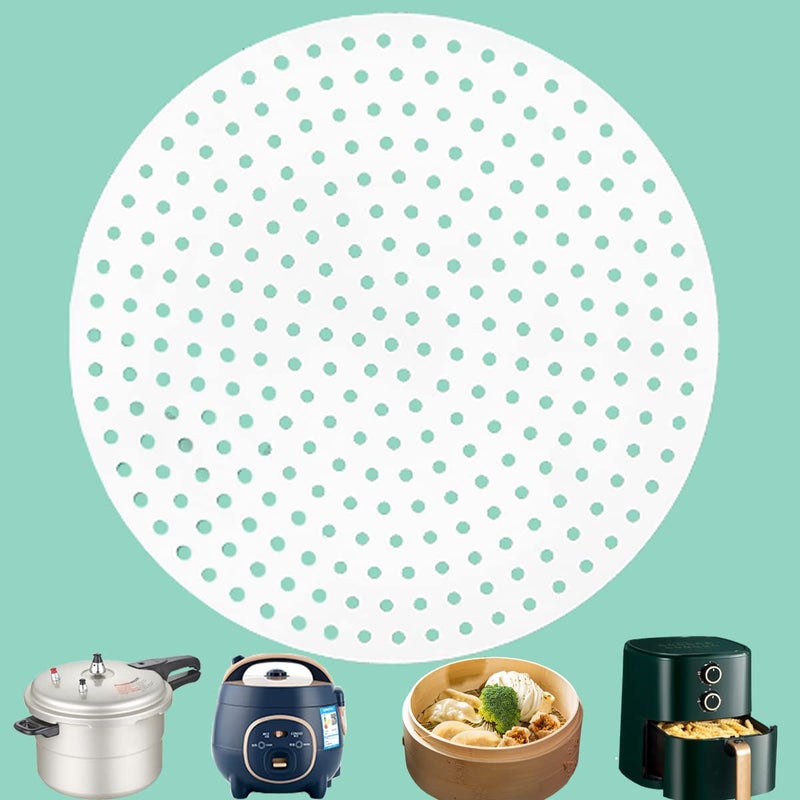 TANOMA Multipurpose Silicone Liner For Steamer  Air Fryer  Pressure Cooker: Upgraded Reusable Air Fryer Liners  Silicone Baking Mat Steamer Liner  Airfryer Accessory Parchment Paper Replacement 6""-12"" - Image 1